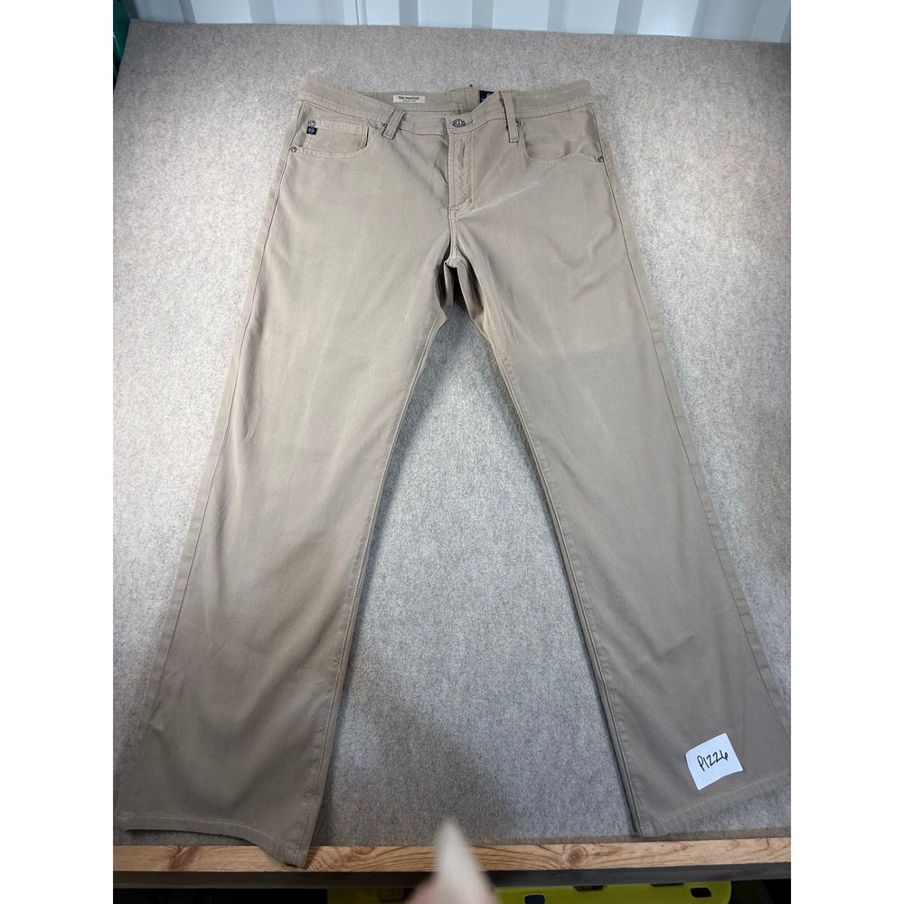 AG Adriano Goldschmied The Protege Straight Leg Khaki Pants Mens 36x34 Tan